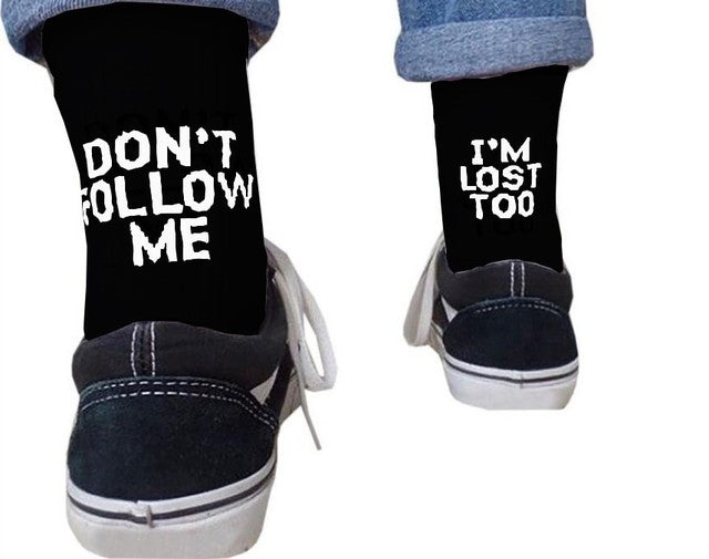 Explosive Socks DON`T FOLLOW ME I AM LOST TOO